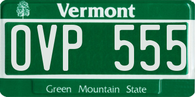 VT license plate OVP555