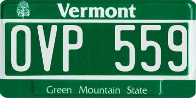 VT license plate OVP559