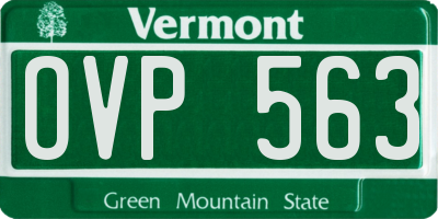 VT license plate OVP563