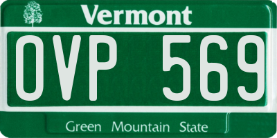 VT license plate OVP569
