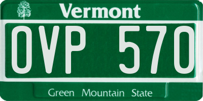 VT license plate OVP570