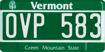 VT license plate OVP583