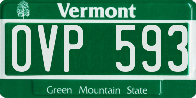 VT license plate OVP593