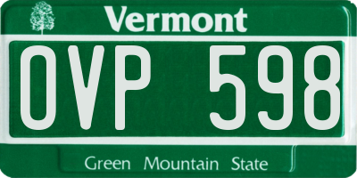VT license plate OVP598