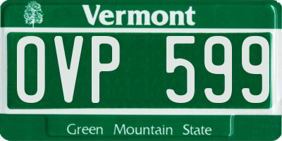 VT license plate OVP599