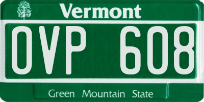 VT license plate OVP608