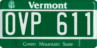 VT license plate OVP611