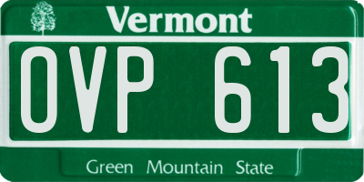 VT license plate OVP613
