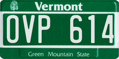 VT license plate OVP614