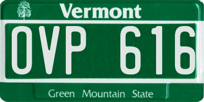 VT license plate OVP616