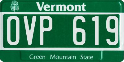 VT license plate OVP619