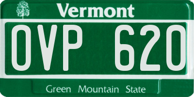 VT license plate OVP620