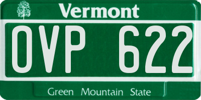 VT license plate OVP622