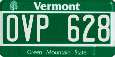 VT license plate OVP628