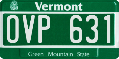 VT license plate OVP631