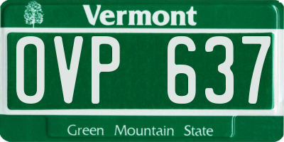 VT license plate OVP637