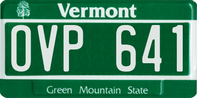 VT license plate OVP641