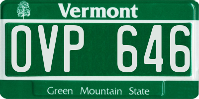 VT license plate OVP646