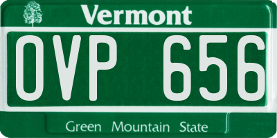 VT license plate OVP656