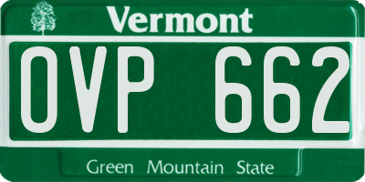 VT license plate OVP662