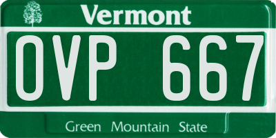 VT license plate OVP667