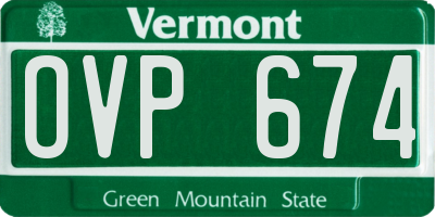 VT license plate OVP674