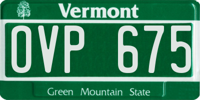 VT license plate OVP675