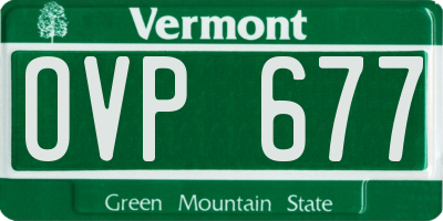 VT license plate OVP677