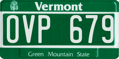 VT license plate OVP679