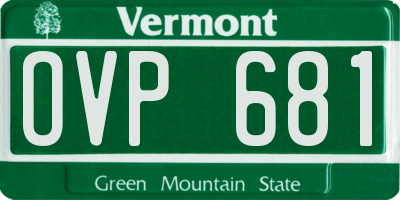 VT license plate OVP681