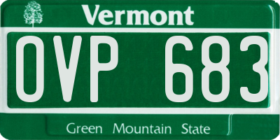 VT license plate OVP683