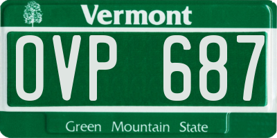 VT license plate OVP687