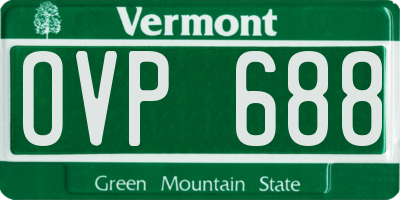 VT license plate OVP688