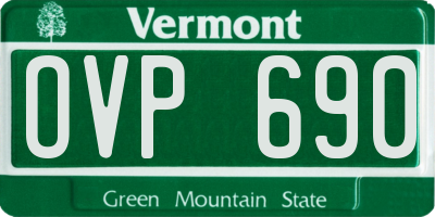 VT license plate OVP690