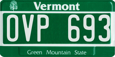 VT license plate OVP693