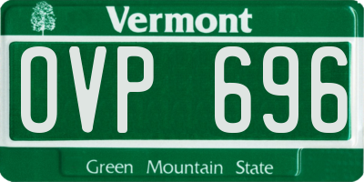 VT license plate OVP696