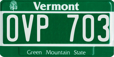 VT license plate OVP703