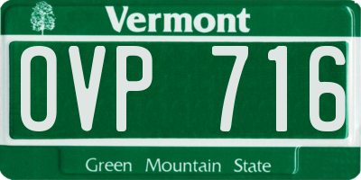 VT license plate OVP716