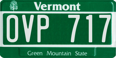 VT license plate OVP717