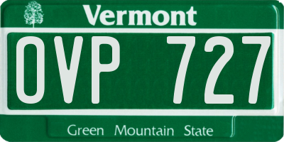 VT license plate OVP727