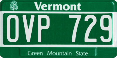 VT license plate OVP729