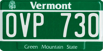 VT license plate OVP730