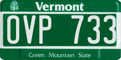 VT license plate OVP733