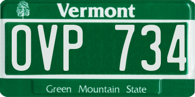 VT license plate OVP734