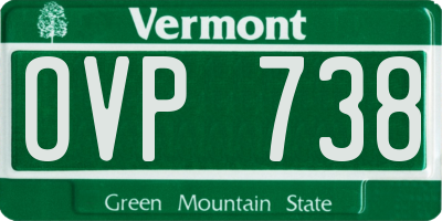 VT license plate OVP738