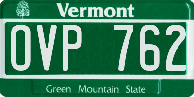 VT license plate OVP762