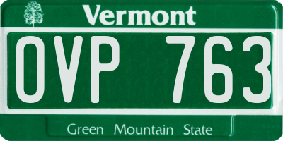 VT license plate OVP763