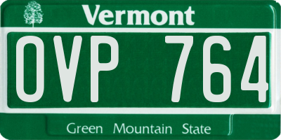 VT license plate OVP764