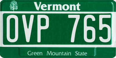 VT license plate OVP765
