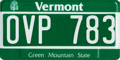 VT license plate OVP783